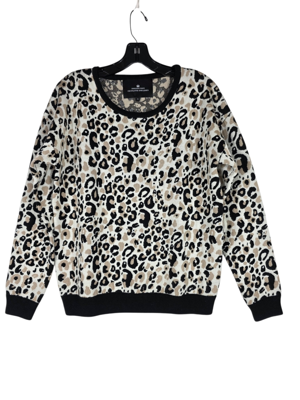 Designers Remix Charlotte Eskildsen Wool knit Leopard Print Crewneck Sweater